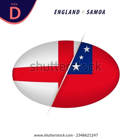 Rugby competition England v Samoa. Rugby versus icon. Vector illustration.