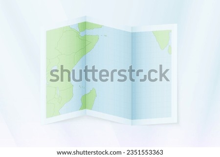 Seychelles map, folded paper with Seychelles map. Vector illustration.