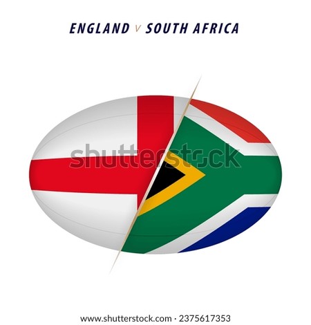 Rugby competition England vs South Africa. Rugby versus icon for semi final. Vector illustration.