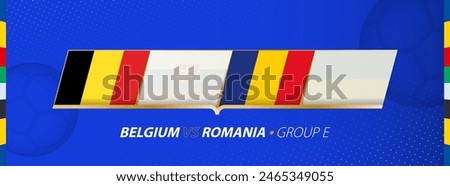 Belgium - Romania football match illustration in group E. Vector flags.