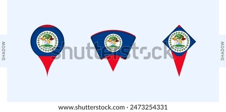 Belize Map Markers Set. Perfect for projects related to Belize, travel, geography, and international representation. Vector collection.