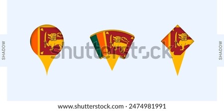 Sri Lanka Map Markers Set. Perfect for projects related to Sri Lanka, travel, geography, and international representation. Vector collection.