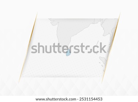 Sri Lanka Map in Blue with Gold Framed Accents. Modern Vector Map of Sri Lanka. Vector Illustration.