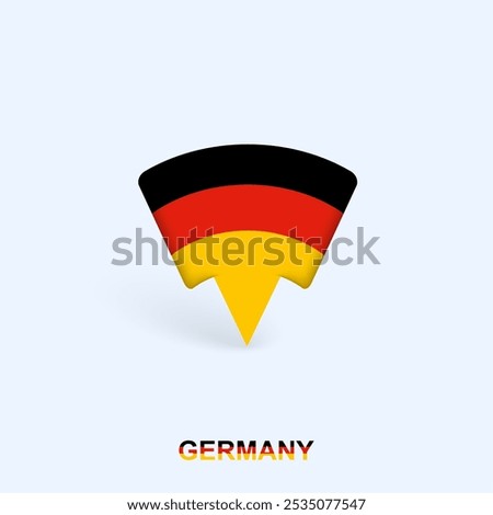 Germany Flag Map Pointer Design with Shadow. Vector illustrator.