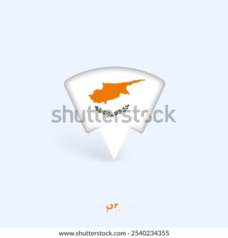 Cyprus Flag Map Pointer Design with Shadow. Vector illustrator.