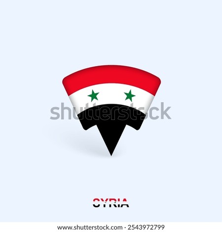 Syria Flag Map Pointer Design with Shadow. Vector illustrator.