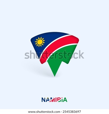 Namibia Flag Map Pointer Design with Shadow. Vector illustrator.