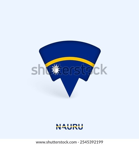 Nauru Flag Map Pointer Design with Shadow. Vector illustrator.