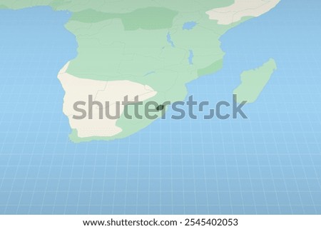 Swaziland highlighted on a detailed map, geographic location of Swaziland. Vector Map.