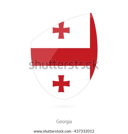 Flag of Georgia. Georgian Rugby flag. Vector Illustration.