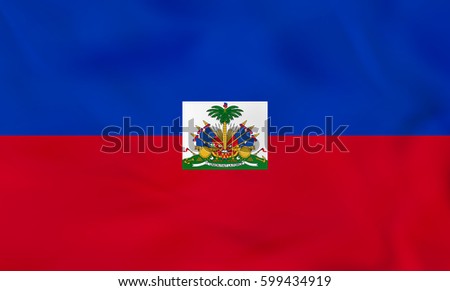 Haiti waving flag. Haiti national flag background texture. Vector illustration.