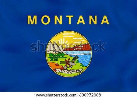 Montana waving flag. Montana state flag background texture.Vector illustration.