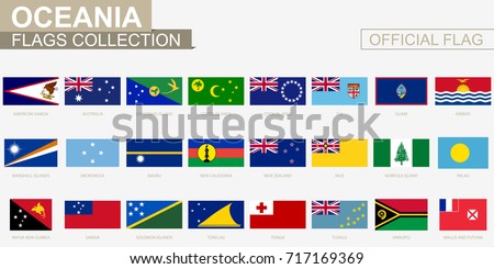 National flag of Ocenian countries, official vector flags collection.