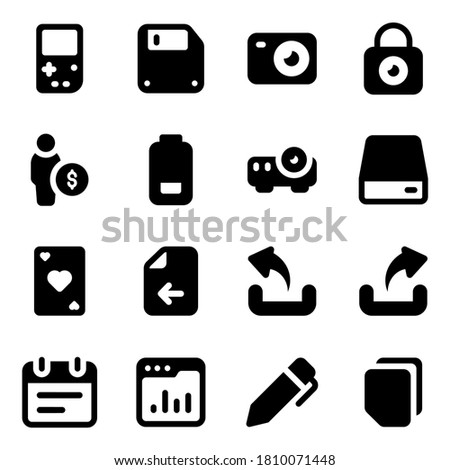 Trendy Icons of Business and Hardware 