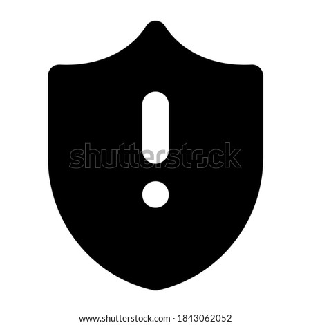 Exclamation sign on shield showcasing security alert icon