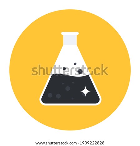 
Erlenmeyer flask, concept of chemical experiment icon