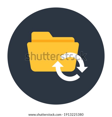
Editable flat rounded icon of refresh folder 
