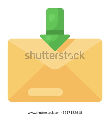 
Download mail flat icon design, incoming mail