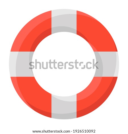 
Life saving tube rings, lifebuoy flat design icon