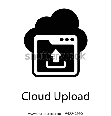 Web cloud upload filled vector 