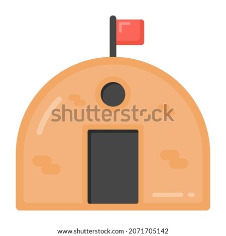 An army camp, basecamp flat icon