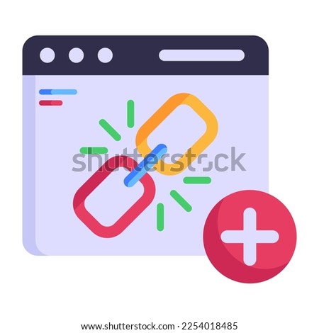 Grab this editable flat icon of insert link 