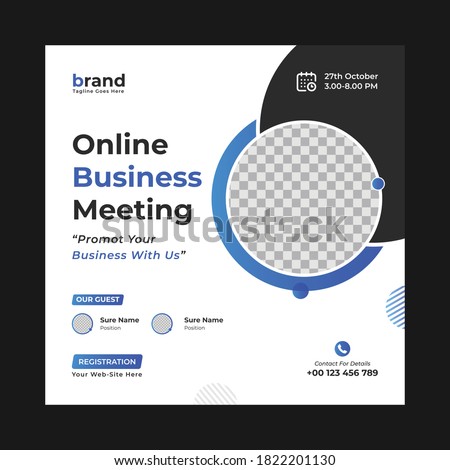 Invitation web banner to the business conference. web banner template design with vector.Social Media Banner and square Annual business conference Web Banner.