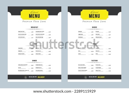 Restaurant Food Menu Template Design or food flyer design