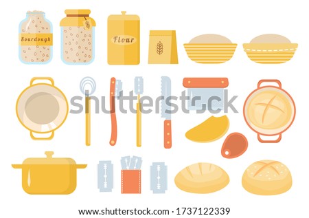 Similar – Image, Stock Photo Sourdough set to rise in a bowl, top view