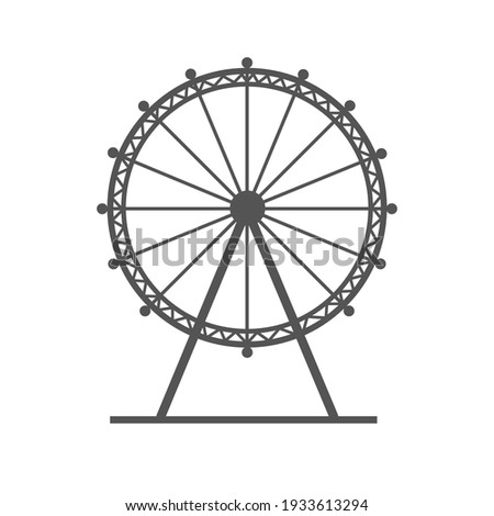Ferris wheel lined icon. London Eye as popular tourist destination. Famous Great Britain sight isolated on white vector illustration. 