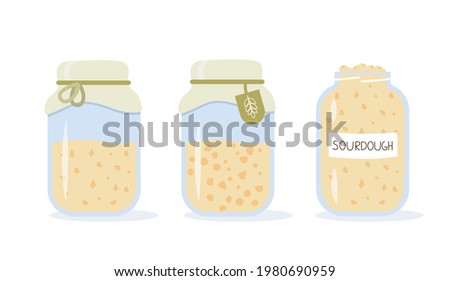 Similar – Image, Stock Photo Sourdough set to rise in a bowl, top view