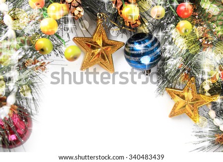 Christmas Background Isolated On White Stock Photo 340483439 : Shutterstock