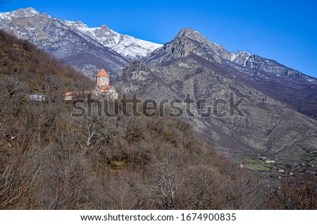 Monastery and landscape of Kapan, Vahanavank Monastery, Armenia. 4.3.2020.  Zdjęcia stock © 