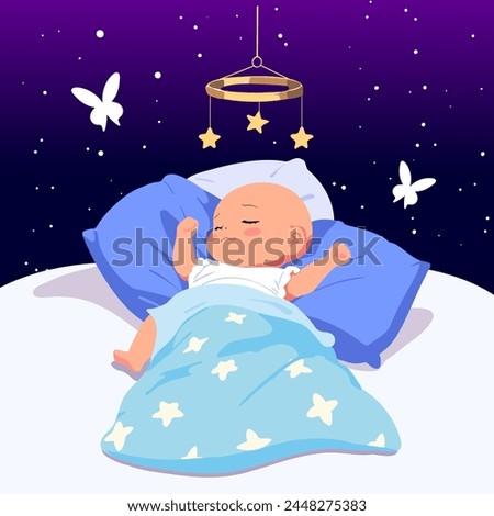 Similar – Image, Stock Photo Sweet newborn sleeping in soft bed at home