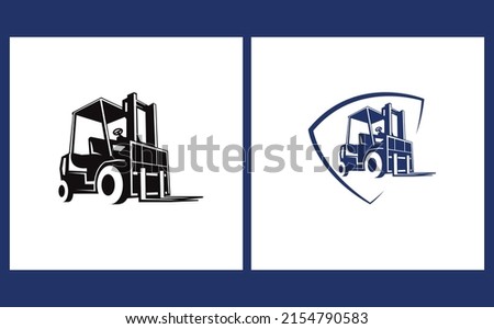 forklift logos. suitable for forklift company symbols, warehouses, rental, storage and other enterprises