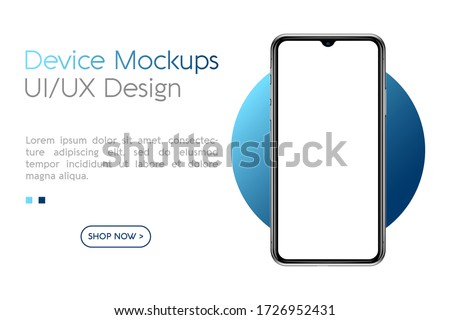 Smartphone mockup with blank screen. Frame less smartphone. Vector Illustration UI / UX design for your business