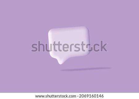Light purple chat bubbles on purple background. Concept of social media messages. 3d render vector illustration