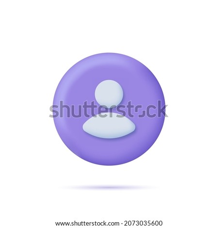 User icon symbol. 3D design concept. Vector illustration