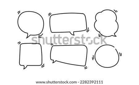 Set of hand drawn speech bubbles. Vector illustration