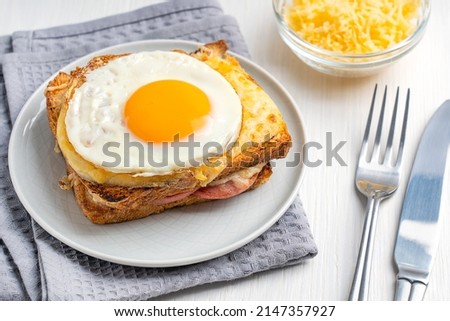 Similar – Image, Stock Photo croque madame Cheese Bread