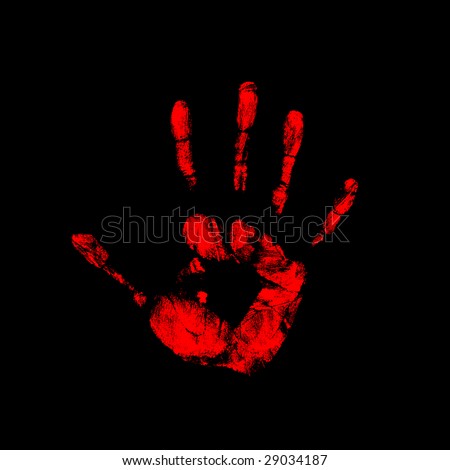 Red Hand On Black Background Stock Photo 29034187 : Shutterstock