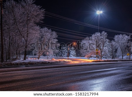 Similar – Image, Stock Photo Winter Streets ice road