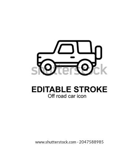 off road car icon designed in line style and set with editable strokes in transport icon theme