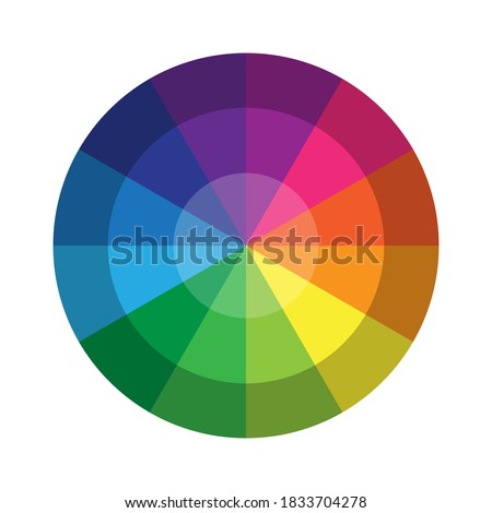 Circle palette of colors. Multicolored wheel with a gradient. Rainbow mix. Vector illustration.