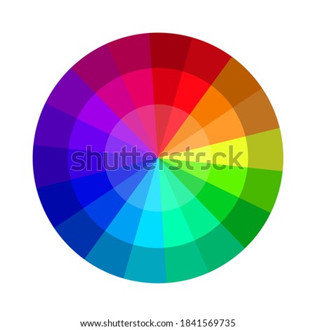 Color wheel for Creativity. Multi-colored rainbow palette. Vector illustration of swatches of bright colors.