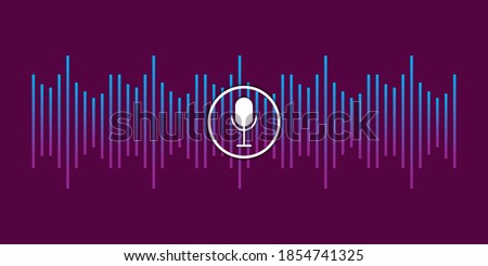Abstract illustration with voice recording microphone wave for concept design. Future technology concept. Stock image.