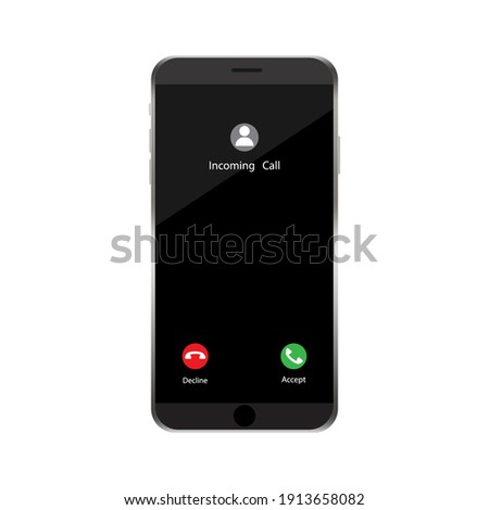 Phone call icon. Vector template. Video call template. Incoming call. App interface template. Stock image. EPS 10.