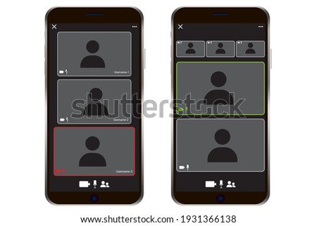 Mockup for mobile device design. Smartphone screen. Zoom phone. Technology background. Stock image. EPS 10.