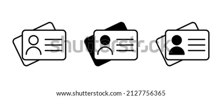 Identities card. Editable stroke. The identity card is black and white. Vector illustration. stock image. 