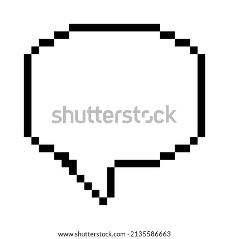 Retro pixel message. 8 bit style pixel art background. Digital space. Dialog, chat speech bubble. Vector illustration. stock image. 